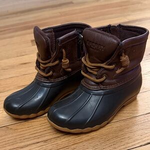 Sperry Kids Brown and Black Duck Rain Boots